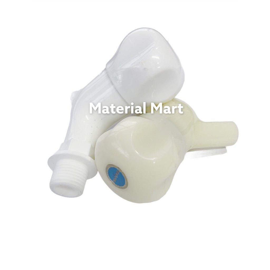 Keran Air PVC 1/2 Inch Belimbing | Kran Tembok Plastik Putar 3/4 Inch | Material Mart