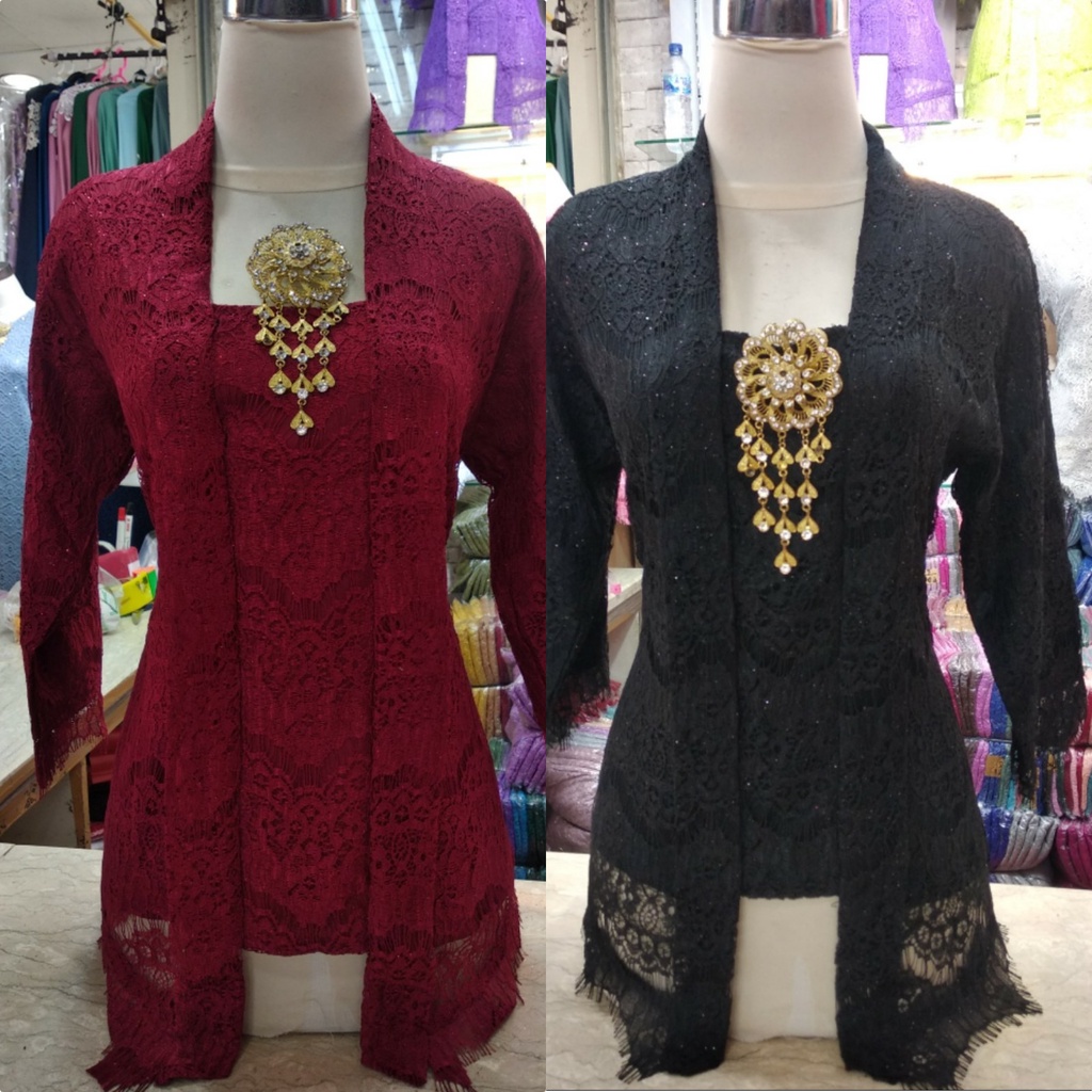 kebaya kutu baru lengan 7/8_kebaya brukat_kebaya_kebaya kutu baru modern_kebaya encim_kebaya wisuda murah