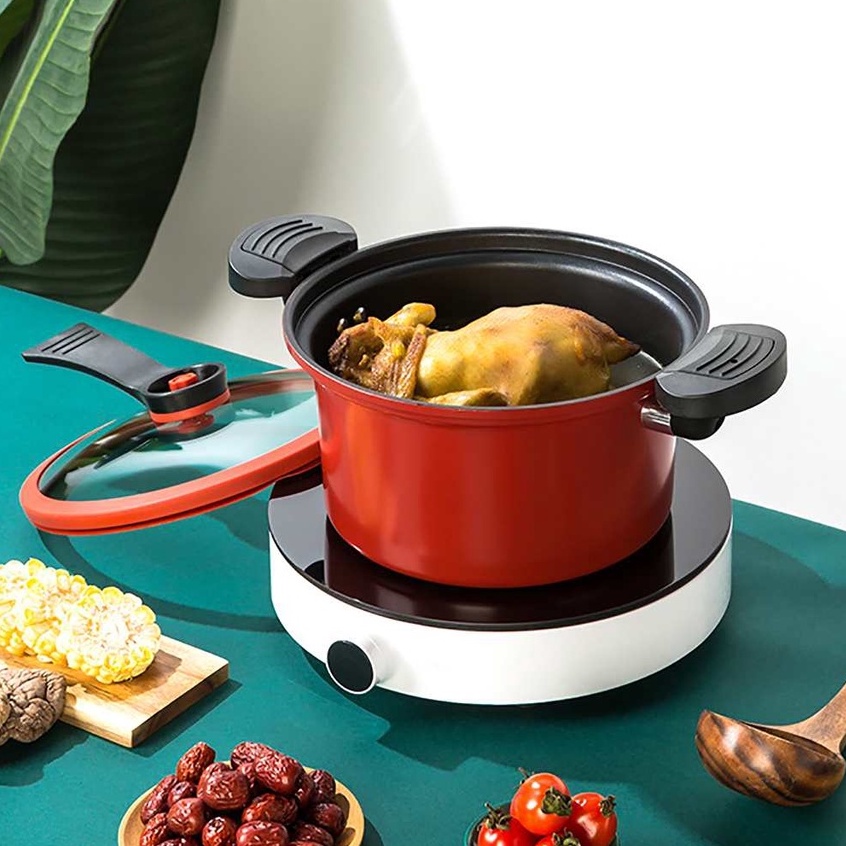 Panci Masak Panci Sup Daging Panci Masak Bertekanan Mikro Kompor Gas Panci Rebusan Panci Masak Anti-