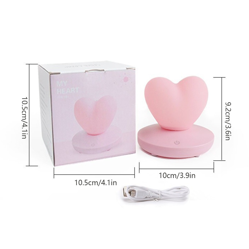 Zzz Lampu Meja Bentuk Hati Lucu Rechargeable Untuk Dekorasi Kamar Tidur / Ruang Tamu