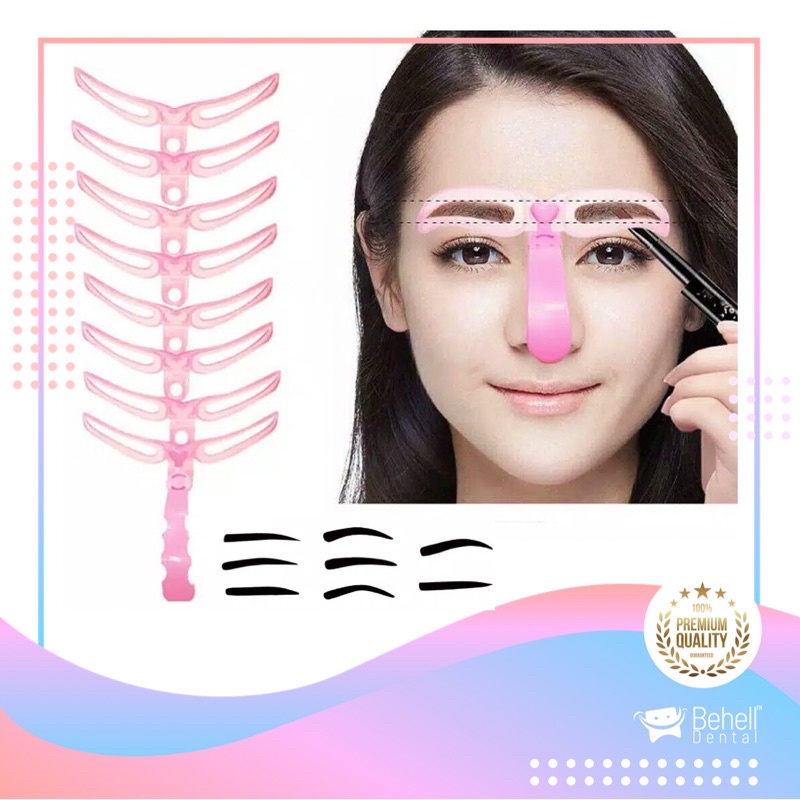 8 in 1 Cetakan Alis / Eyebrow Template 1 set isi 8 / Alat Cetak Alis 1 Set 8in1