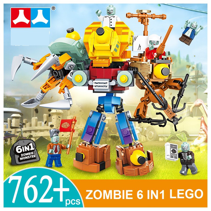 MAINAN ANAK BOY DIY PUZZLE BRICK 6IN1 ZOMBIE ROBOT TRANSFORMER ZOMBIES MONSTER UNIK KADO ULTAH
