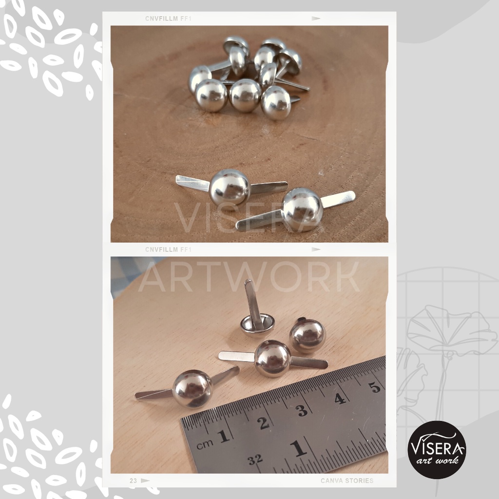100pcs Gold, Vintage Gold, Silver Small Round Decorative Spike Brad Stud Pin Metal Brad Pin Brad Spi