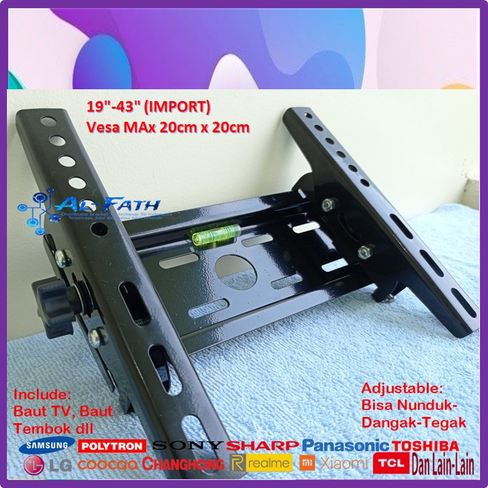 Bracket TV HISENSE 19 s/d 43 inch IMPORT QUALITY Garansi 100% cocok