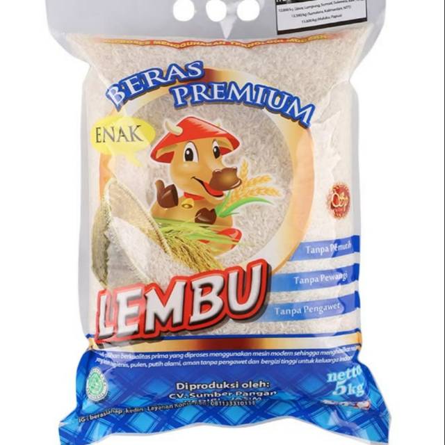 Beras Premium Lahap Lembu 5kg Indonesia