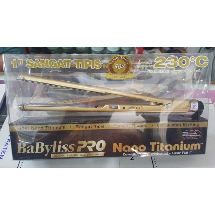 Catok / Catokan rambut Babyliss pro nano titanium gold super tipis
