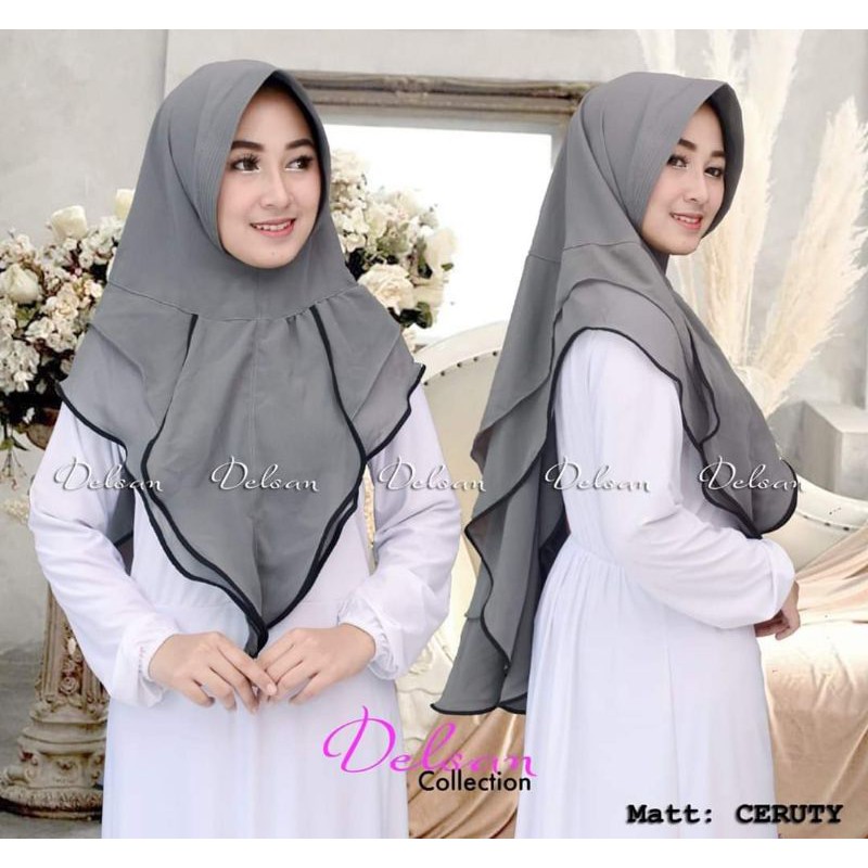 Khimar/jilbab ceruti 2layer Lis