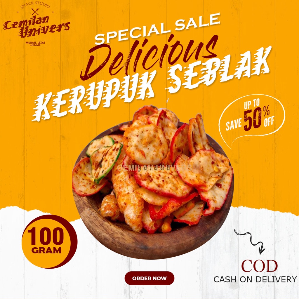 

Kerupuk seblak kering gurih pedas lezat dan murah 100gram by cemilan univers