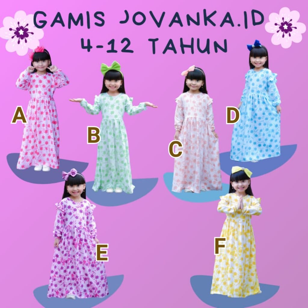 GAMIS ANAK RAYON MOTIF BUNGA USIA 4-12 TAHUN