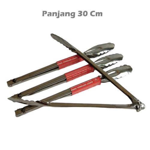 Capit Makanan Stainless Uk Sedang Tongs Snack Cook Penjepit Makanan