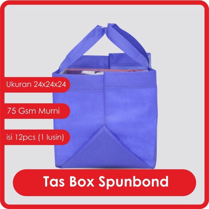 

Goodiebag Tas Box Spunbond Handle Lusinan Uk 24X24X24 / Goodie Bag Polos