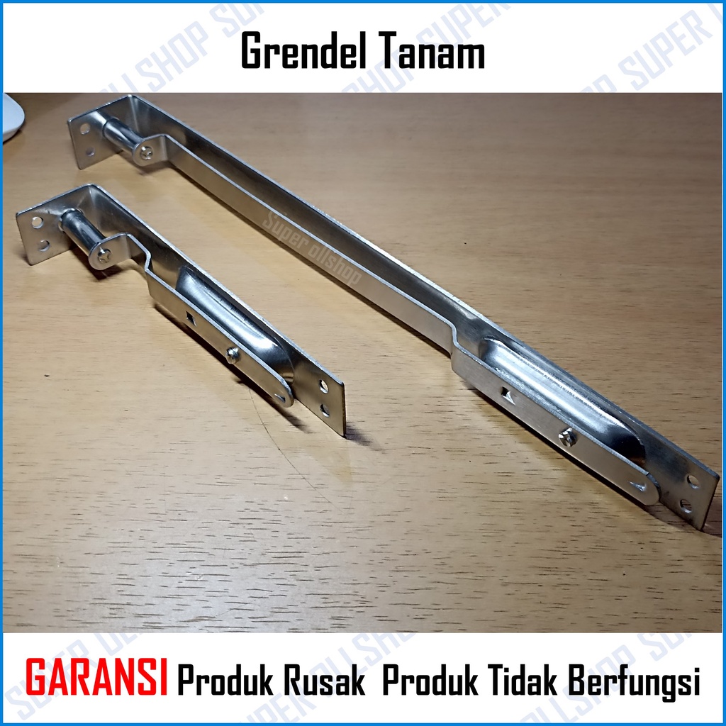 Grendel Pintu Tanam Stainless 6&quot; + 12&quot; / Slot Pintu Tanam 2 Pintu Kupu Tarung 6 + 10 1 Set