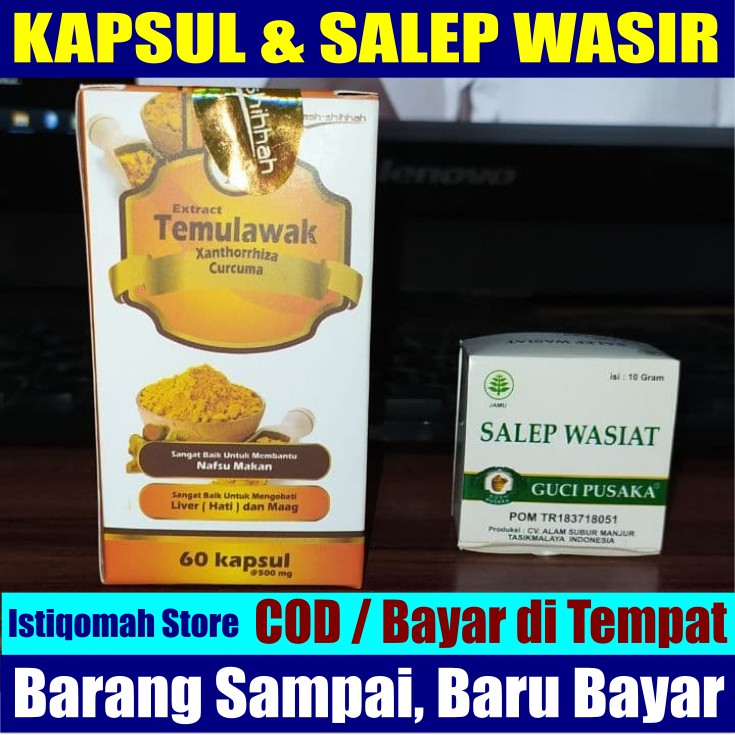 KAPSUL &amp; SALEP WASIR AMBEIEN HEMORHOID AMPUH - Obat Wasir Ampuh Extract Temulawak &amp; Salep Wasiat