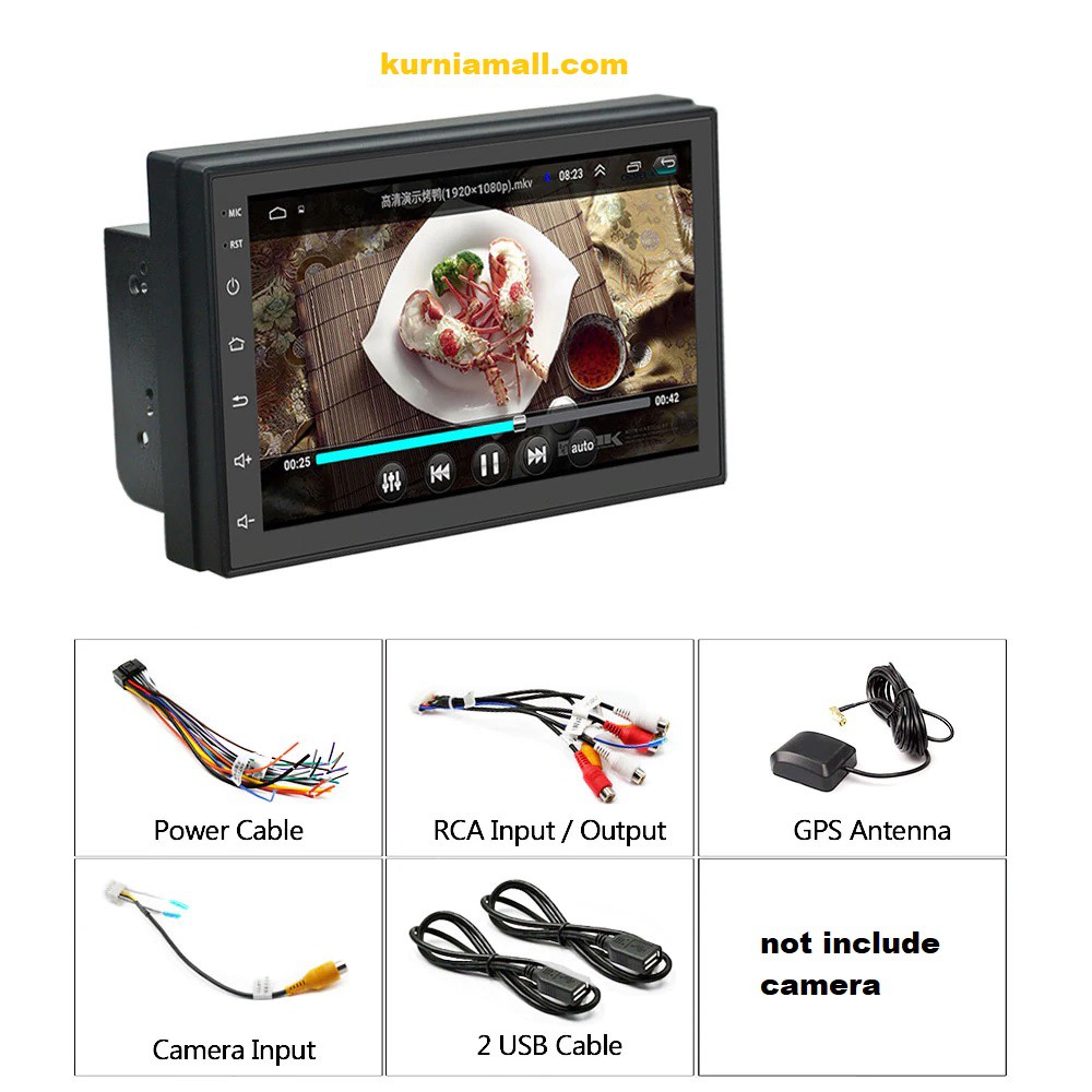 Double DIN GPS WIFI Head unit Android 7.1 Touch Screen  Bluetooth FM HD 1080P Car Mirrorlink Player