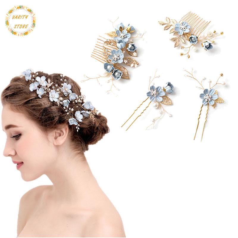 VS 4Pcs Set Hiasan Kepala Wanita Sirkam Tusuk Konde Model VS 4Pcs Set Hiasan Kepala Wanita Sirkam Tusuk Konde Model