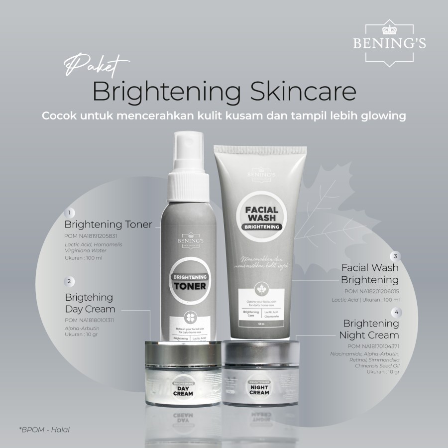 BENINGS SKINCARE by DR.OKY PRATAMA / PAKET BRIGHTENING/FREE MINI GOLD/MARCHANDISE BENING'S-3
