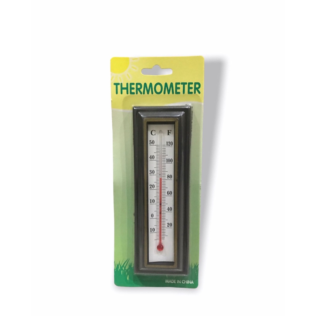 Termometer dinding kayu alat pengukur suhu ruangan - Thermometer room temperature walls -50c sd 50c