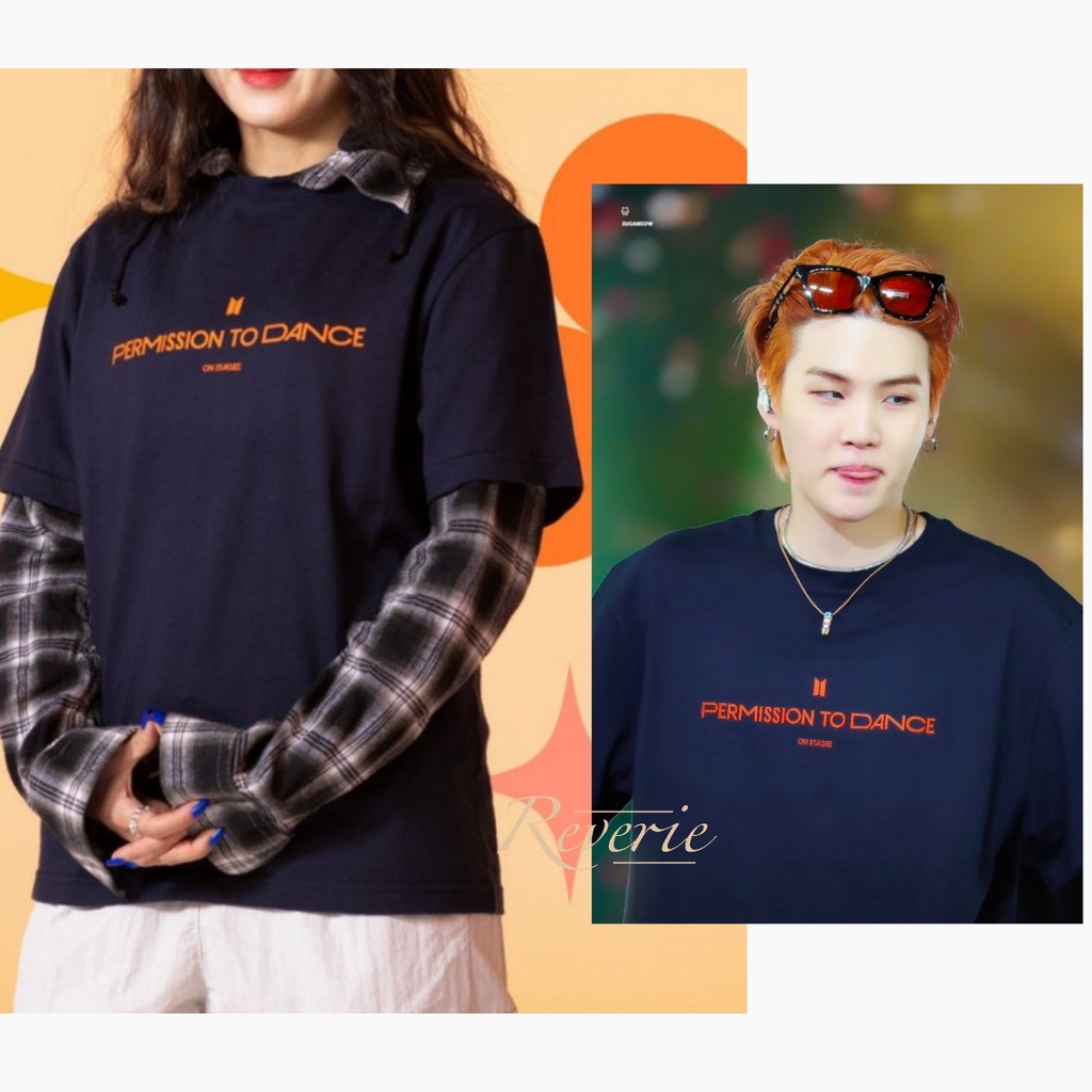 KAOS TSHIRT PERMISSION TO DANCE ON STAGE BTS LA CONCERT BAJU SUGA KONSER PTD BANGTAN STYLE BT21 ARMY