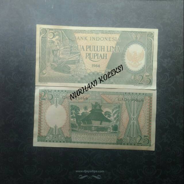 UANG KUNO 25 RUPIAH PEKERJA TH 1964