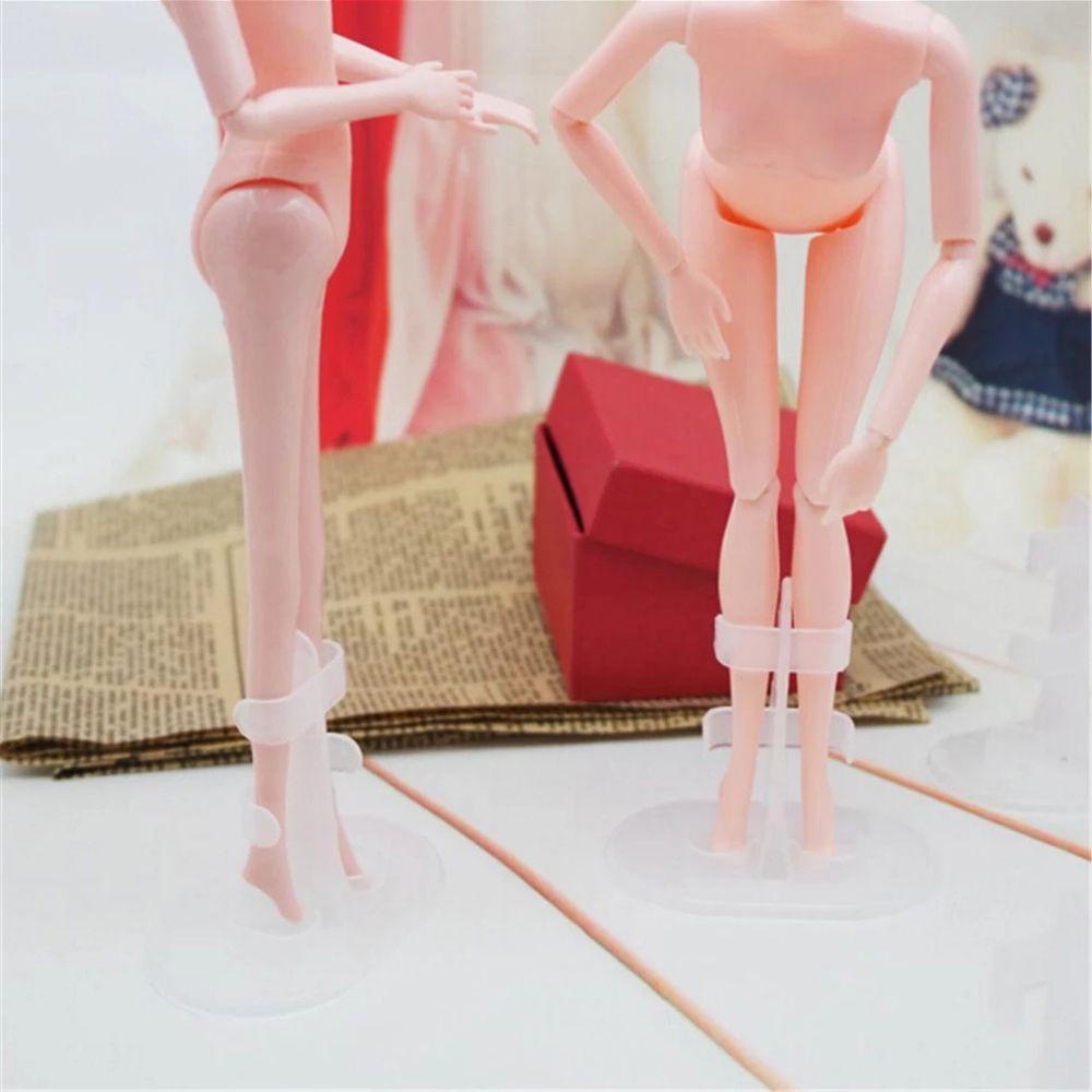 Lanfy Doll Stand Holder Boneka Anak Perempuan Mainan Anak Stander Plastik Model Boneka Bening Display Holder Stand Transparan Dudukan Kaki Boneka