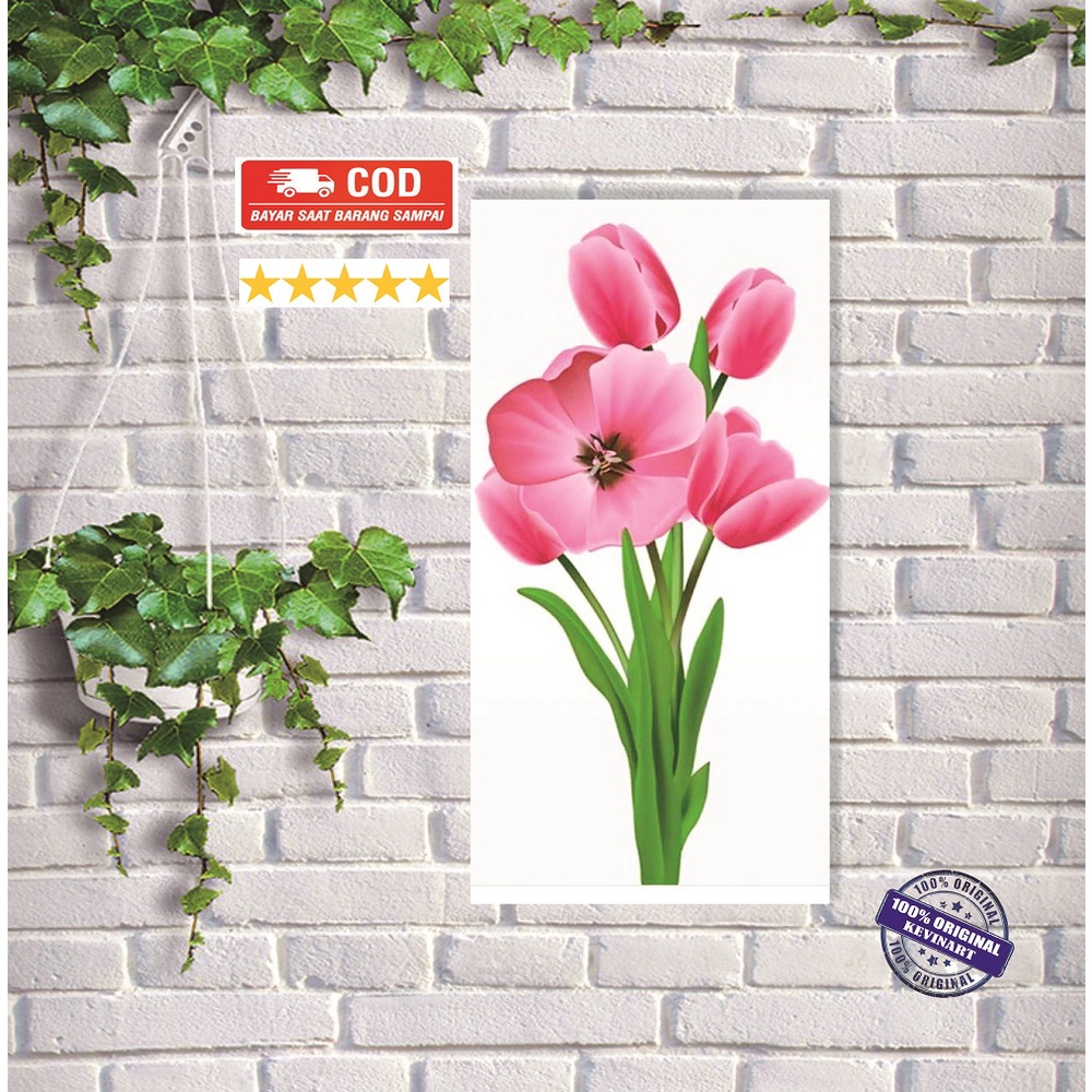 HIASAN DINDING DECOR CAFE KANTOR BUNGA PINK POSTER HIASAN SHABBY