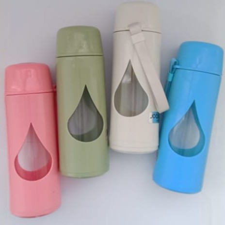 (No 8808) Botol Minum Kaca JOAIDOA 400 ML Termurah / Botol Minum Tumbler  Lucu