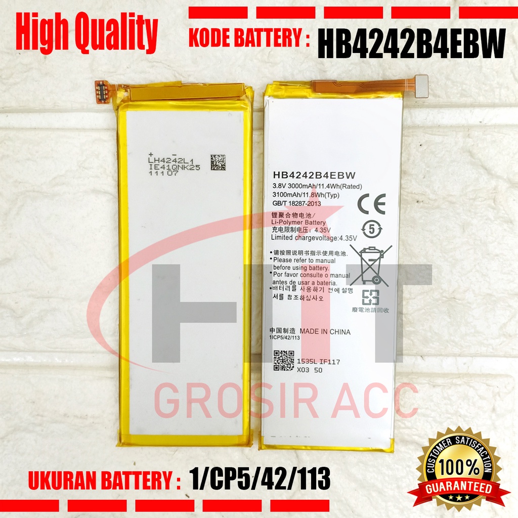 Baterai Battery Huawei Honor 4X CHE1-CL10 CL20 - Huawei Honor 6 H60-L01 L02 L04 Model HB4242B4EBW