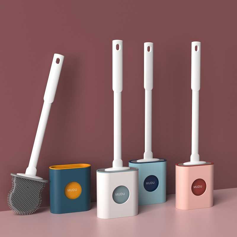 MUDU Sikat Toilet WC Brush with Quick Drying Holder Base