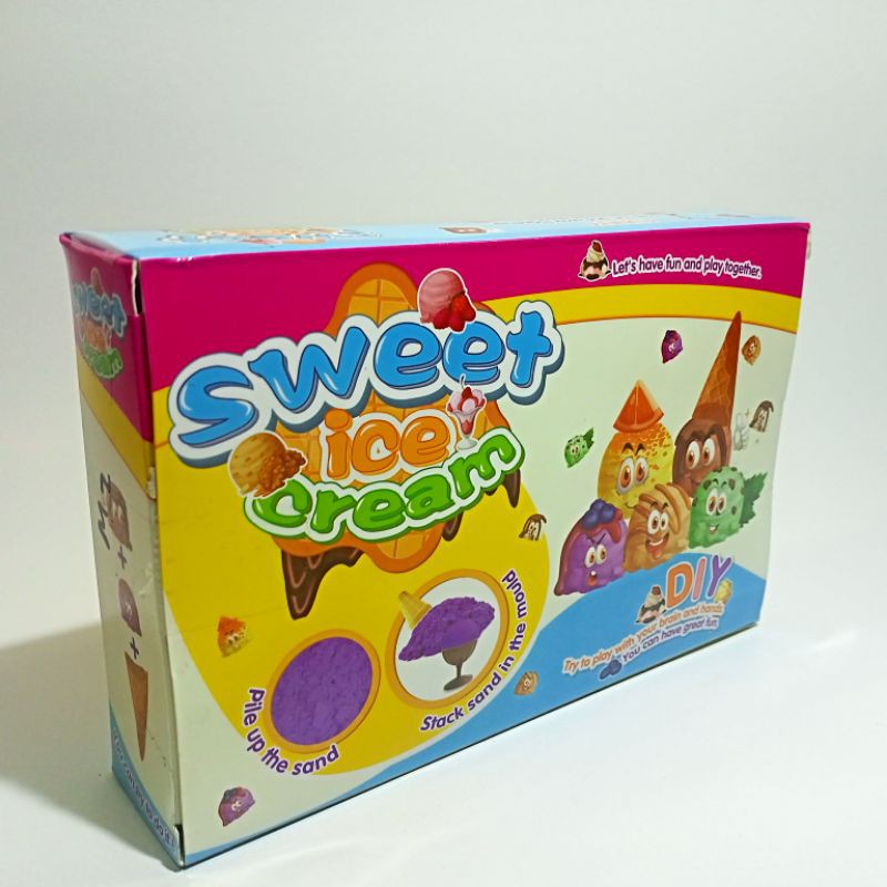 MAINAN PASIR PANTAI SWEET ICE CREAM MAINAN PASIR AJAIB 125GRAM / Mainan Sweet Ice Cream Pasir Kinetik