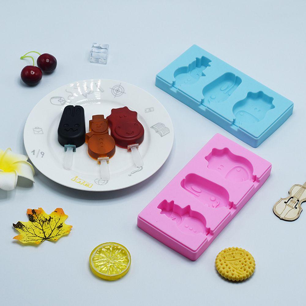 SOLIGHTER Silicone Ice Cream Mould with Cover Cartoon Ice Pop Maker Dessert Mold