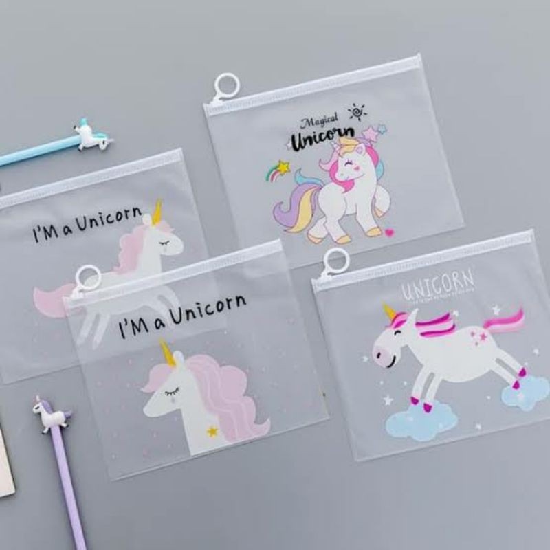 Tempat Pensil Unicorn Transparan