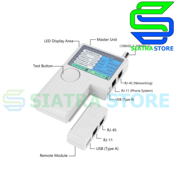 Remote Cable Tester 4in 1 Multi Lan Tester RJ45, RJ11, USB &amp; BNC