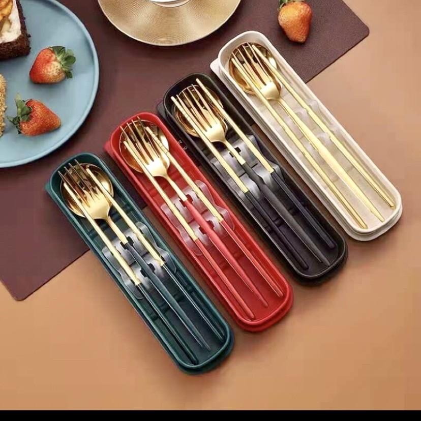 SENDOK KOREA CUTLERY SET SENDOK GARPU SUMPIT STAINLESS SET