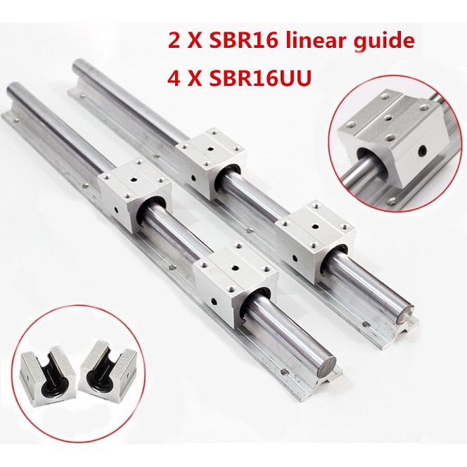 [HAEBOT] Set Rail SBR16 SBR 16 2 x 300cm Rel Linear Shaft As 16mm CNC Stainless Steel 2x300cm Motion X Y Axis Industri Plasma Router Mesin Mekanik