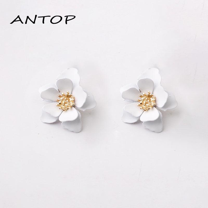 Anting Desain Bunga Frosted Lacquer Natural Serbaguna Untuk Aksesoris