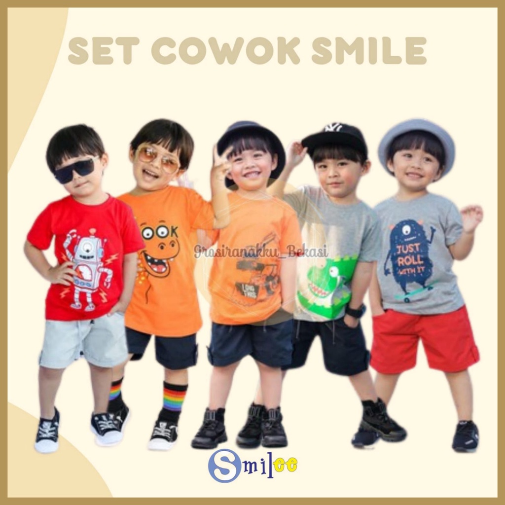Setelan Anak Smilee Mix Motif dan Warna Size 1-3Thn