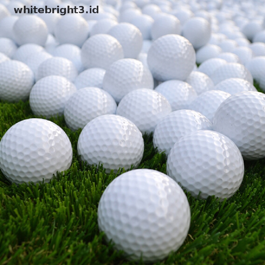 (whitebright3.id) 10pcs Bola Golf Bahan Busa PU Warna Putih Untuk Latihan Indoor / Outdoor