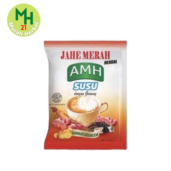 

Jahe Merah AMH Susu Dengan Ginseng Dan Habbatussauda - Per Sachet