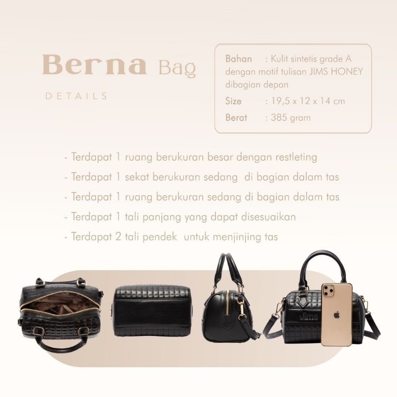 BERNA BAG JIMS HONEY ORI TAS SELEMPANG WANITA FASHION CEWEK KOREA IMPOR SLING HAND BAG SIMPLE POLOS RINGAN