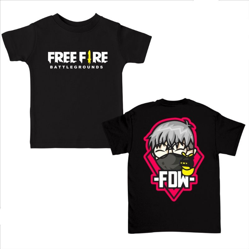 Pakaian Anak atasan T shirt/Kaos anak Free fire FDW Gaming