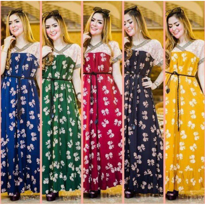 daster arab brukat sultan jumbo xxl rayon super grad a lengan panjang motif kupu kupu lengan pendek