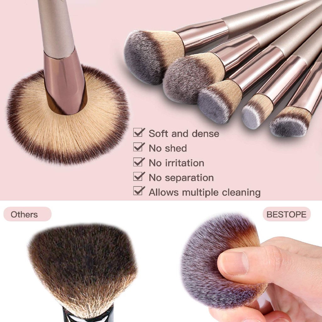 MAANGE Brush Make Up 10Pcs Luxury Champagne Kuas Make Up Set 5773