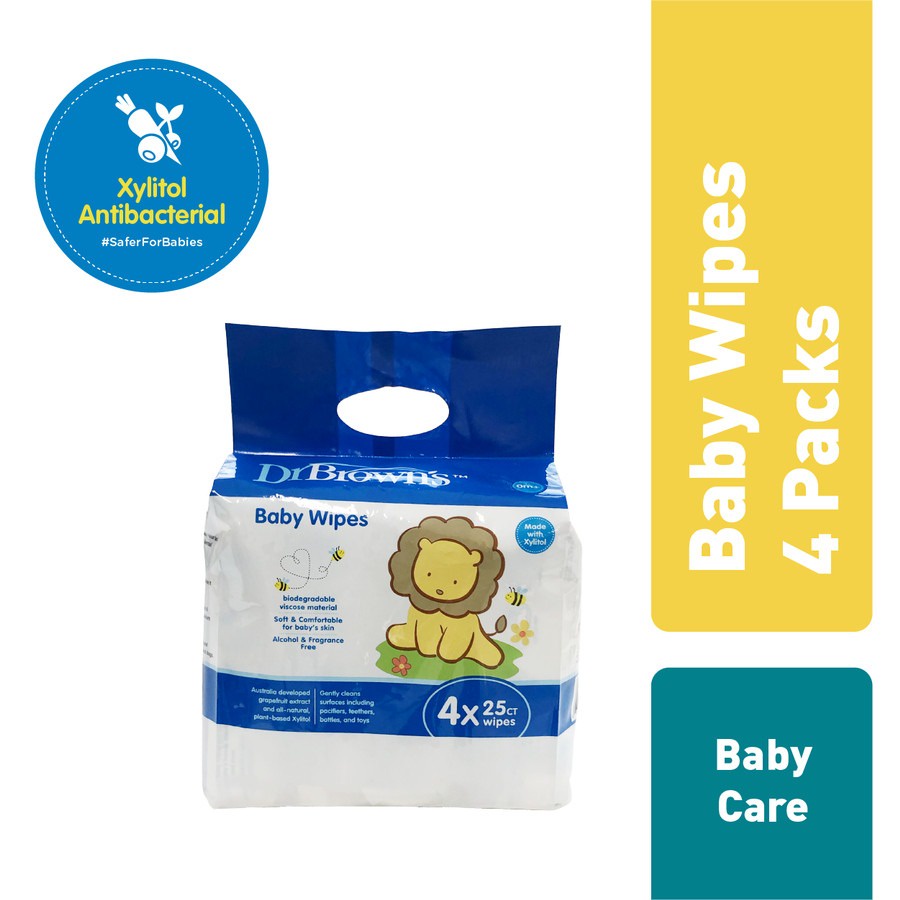 Dr Brown's Baby Wipes 4x25 sheets