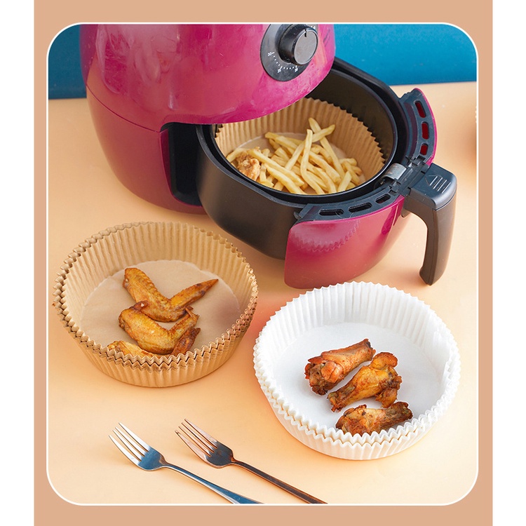 Tatakan Kertas Minyak Air Fryer 25 pcs anti Panas Anti Lengket Sekali Pakai Kertas Minyak Serbaguna Multifungsi
