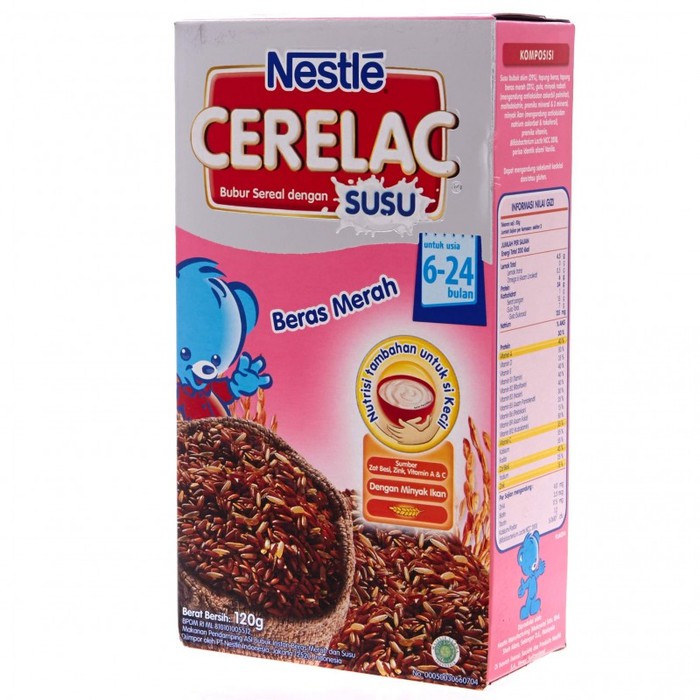 BUBUR CERELAC BUBUR BAYI SUSU BERAS MERAH 120 GRAM