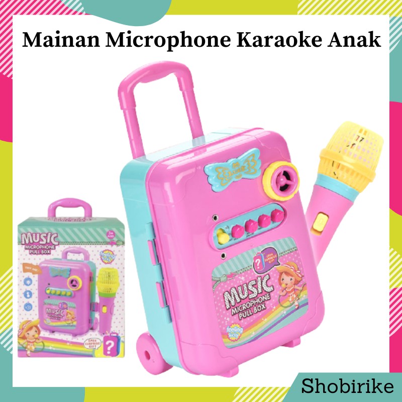 MAINAN ANAK MURAH MICROPHONE KARAOKE MUSIC BOX / KOPER MUSIK KARAOKE 1689 875S