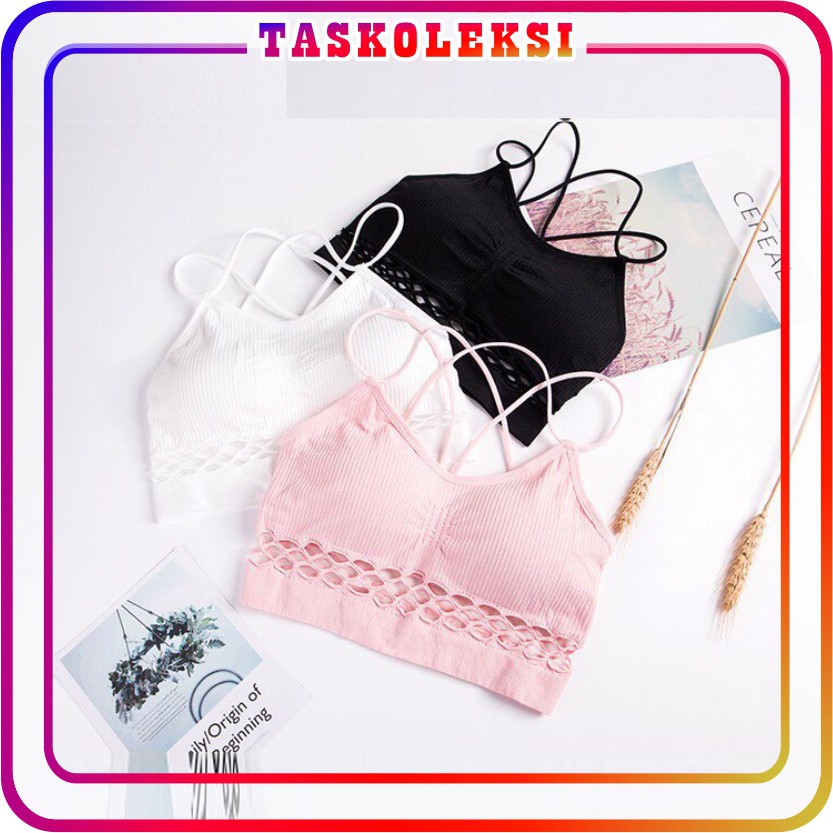 ☛TK☚ B011 Sport Bra Tanpa Kawat Wanita Bh Olahraga Sport Tali Gym Senam Fitness Hot Pakaian Dalam