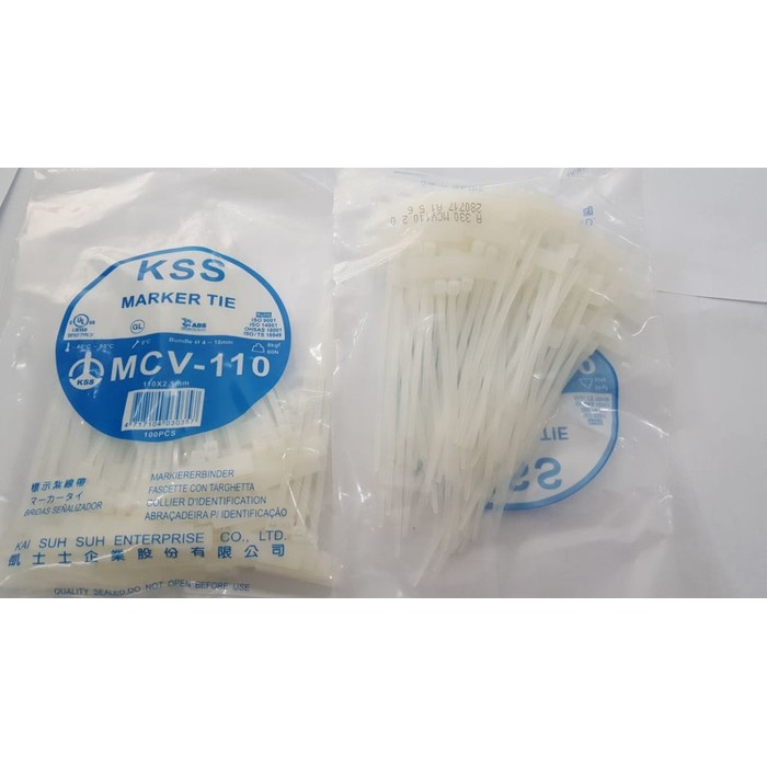 Kabel Ties MCV-110 / Market Tie CV-110 KSS/ Labeling KSS MCV 110 / Ties Label 10cm Merk KSS