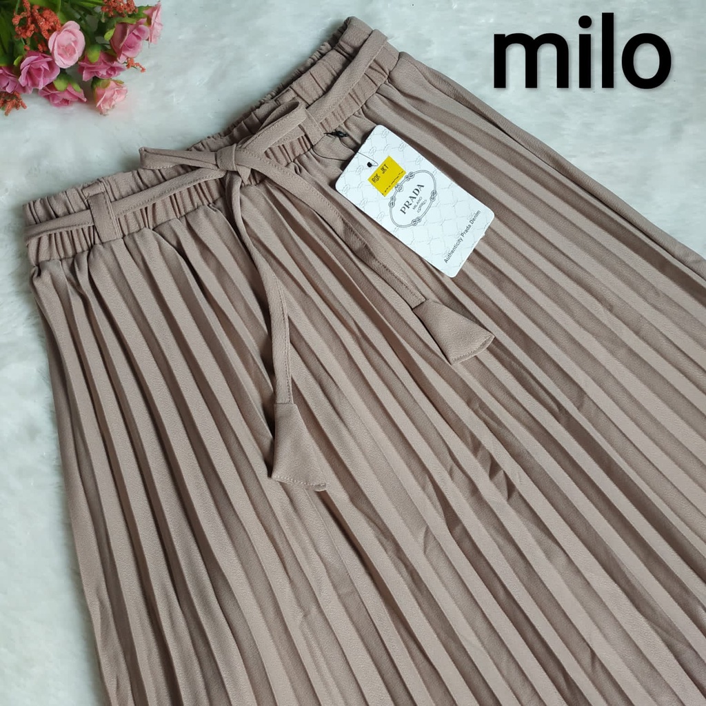 ROK PLISKET PREMIUM / ROK PLISKET DEWASA / ROK PLISKET TALI LONCENG PRADA TERLARIS / ROK PLISKET PAN