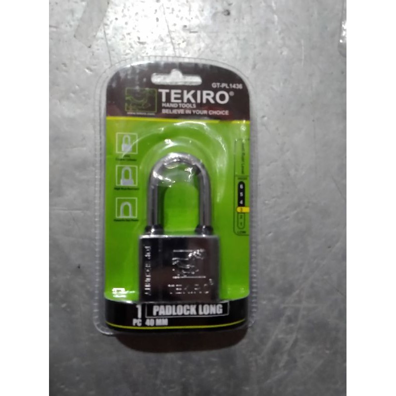 TEKIRO 40MM gembok leher PANJANG 40mm padlock long type ORIGINAL